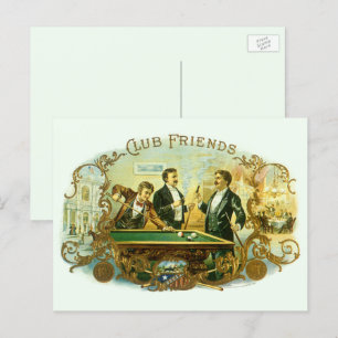 Cigar Label Art, Club Friends Billiards Briefkaart