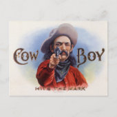 Cigar Label Art, Cowboy past het merk aan Briefkaart (Voorkant)