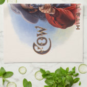 Cigar Label Art, Cowboy past het merk aan Theedoek (Gevouwen)