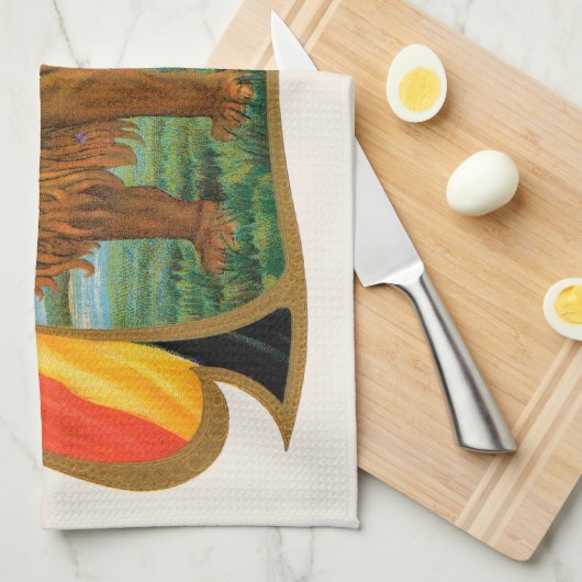  Cigar Label Art, Leon, koning van het Oerwoud Theedoek (Quarter Fold)