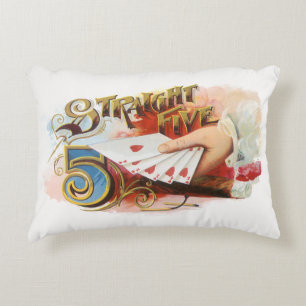 Cigar Label Art recht spoelen met hart Accent Kussen