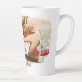 Cigar Label Art recht spoelen met hart Latte Mok (Rechts)