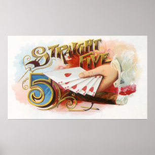  Cigar Label Art recht spoelen met hart Poster
