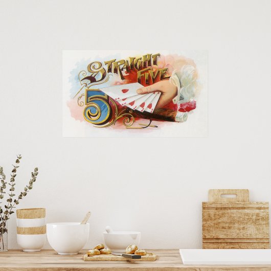  Cigar Label Art recht spoelen met hart Poster (Keuken)