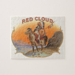 Cigar Label Art, Red Cloud Indian op paard Legpuzzel