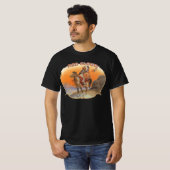 Cigar Label Art, Red Cloud Indian op paard T-shirt (Voorkant volledig)