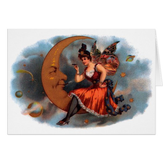  Cigar Label Art, Victoriaans op maan (Voorkant Horizontaal)