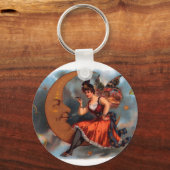  Cigar Label Art, Victoriaans op maan Sleutelhanger (Voorkant)