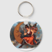  Cigar Label Art, Victoriaans op maan Sleutelhanger (Achterkant)