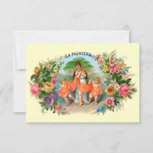  Cigar Label La Palmiera, Vrouw met Angels