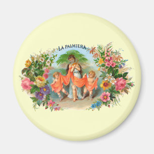  Cigar Label La Palmiera, Vrouw met Angels Magneet