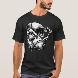 Cigar Smoking Gorilla Silverback Monkey Ape Gift T-shirt
