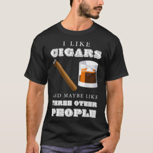 Cigar Smoking Whiskey Bourbon Drink papa Scotch T-shirt