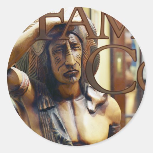 Cigar Store Indian Ronde Sticker (Voorkant)