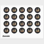 Cigares et Sticker rond classique Bourbon (Feuille)
