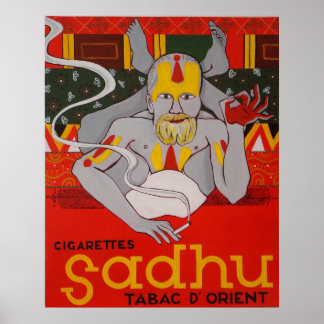 Cigaretes Sadhu Tabac D'Orient Poster