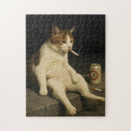 Cigarette Kitten Funny Smoking Cat Gen Z Meme Legpuzzel (Verticaal)
