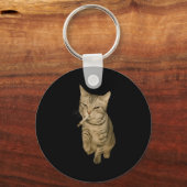 Cigarette Kitten Funny Smoking Cat Meme Stud Brain Sleutelhanger (Voorkant)