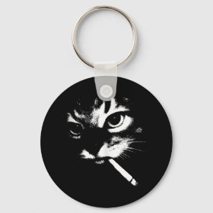 Cigarette Kitten Grappig Roken Kat Meme Gangster C Sleutelhanger