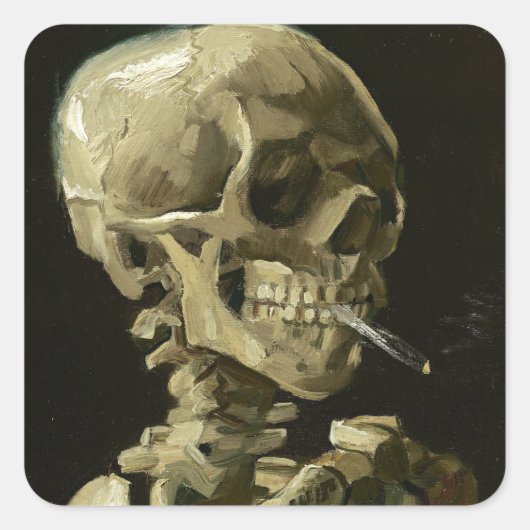 Cigarette van Van Gogh Vierkante Sticker (Voorkant)