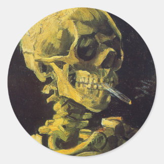 Cigarette verbranden ronde sticker