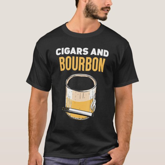 Cigars And Bourbon Drinking Cigar Bourbons T-shirt (Voorkant)