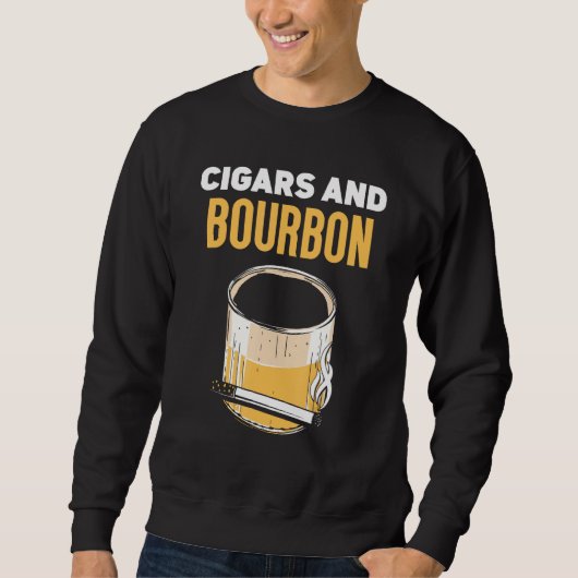 Cigars And Bourbon Drinking Cigar Bourbons Trui (Voorkant)