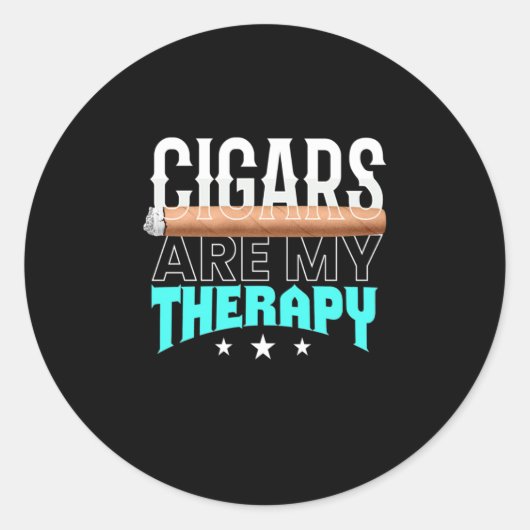 Cigars Are My Therapy Ronde Sticker (Voorkant)