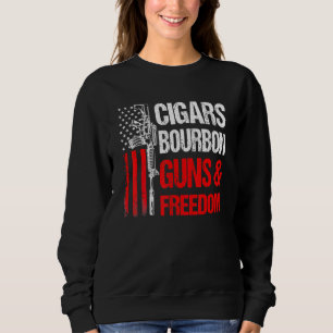 Cigars Bourbon Pistolen Freedom ons Vlag opa Trui