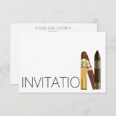 Cigars Cuba Gentelmen Minimalisme Invitation (Devant / Derrière)
