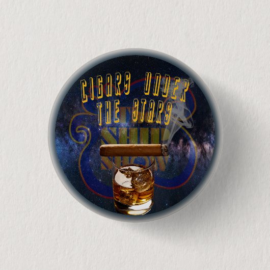 CIGARS ONDER DE STARS RONDE BUTTON 3,2 CM (Voorkant)
