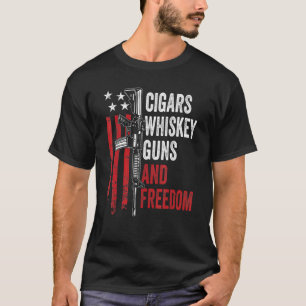 Cigars Whiskey Pistolen Freedom Pistool Owner Usa  T-shirt