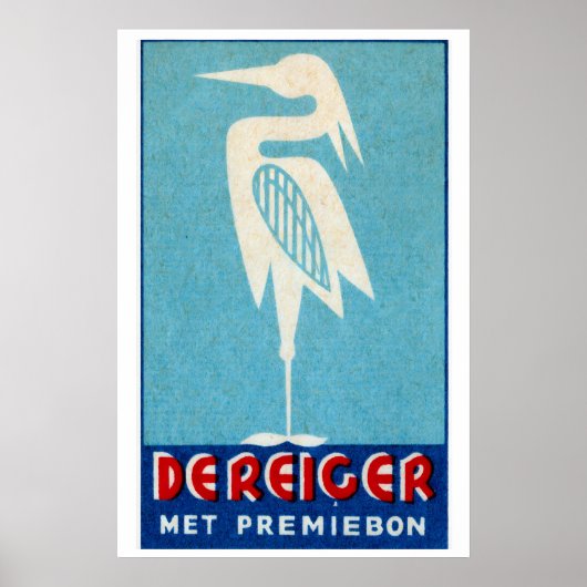 Cigogne blanche - Impression boîte d'allumettes -  (Devant)