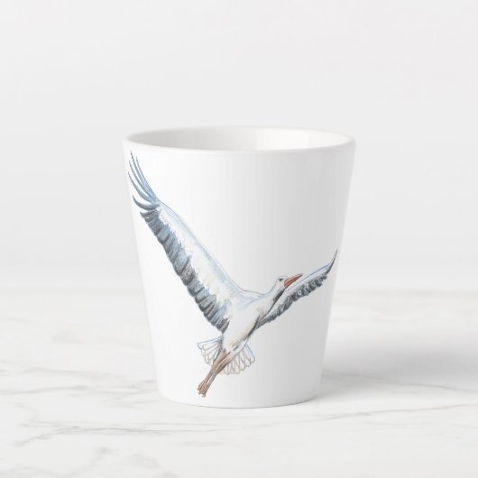 cigogne blanche volante Petite mug en latte (Devant)