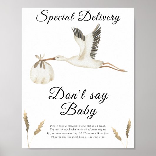 Cigogne - N'parlez pas de bébé Affiche (Devant)