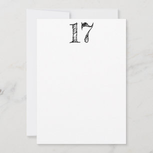 cijfer 17 nummer zeventien reusachtig handschrift kaart