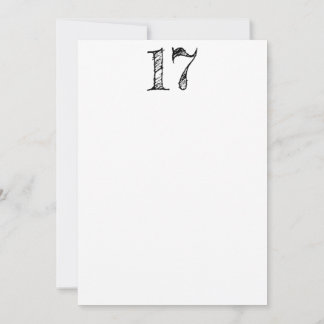 cijfer 17 nummer zeventien reusachtig handschrift kaart