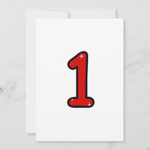 Cijfer 1, één, 1 jaar, nummer 1, nummer één kaart