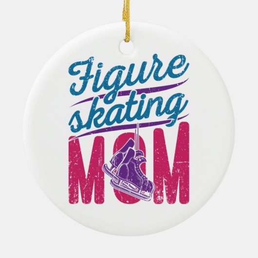 Cijfer Skating Mama Ice Skating Mama Keramisch Ornament (Achterkant)