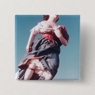 Cijfer van het onbekende zeilschip vierkante button 5,1 cm