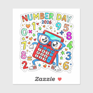 Cijferdag 2026 Leuke Wiskunde Sticker voor Kindere