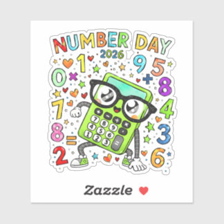 Cijferdag 2026 Leuke Wiskunde Sticker voor Kindere