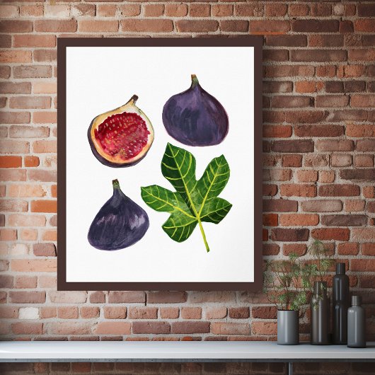 Cijfers Herfst Fruity Waterverf Art Poster