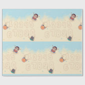 Cijfers in het zand cadeaupapier (Vlak)