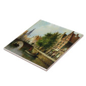 Cijfers op een kanaal in Amsterdam (olie op het pa Tegeltje (Zijkant)