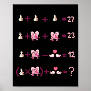 Cijfers Wiskunde Vergelijking Leraar Algebra Domme Poster