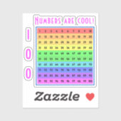 "Cijfers zijn cool!" Honderden Grafiek Vinyl Stick Sticker (Vel)