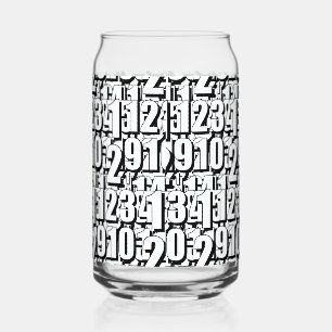 Cijfers Zwart Wit Blikvorm Glas