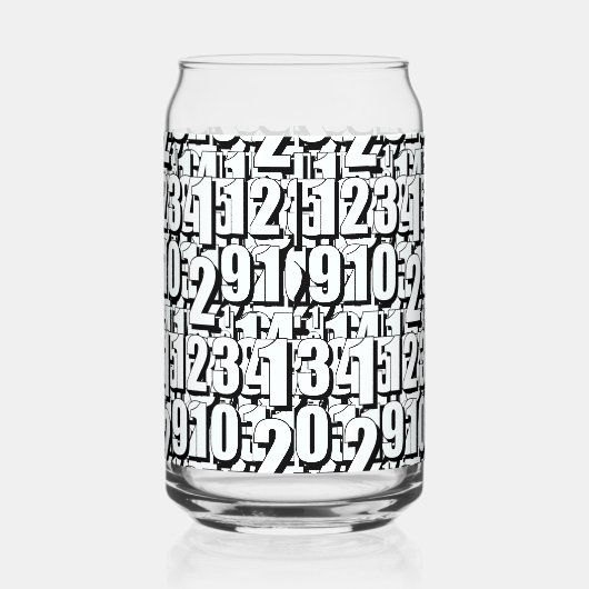 Cijfers Zwart Wit Blikvorm Glas (Rechts)