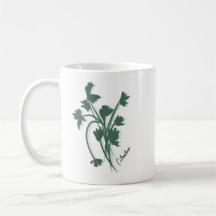 Cilantro Herb Garden Coriander Hand Drawn Koffiemok